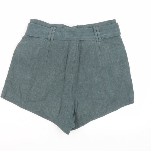 Andy & Lucy Womens Green   Paperbag Shorts