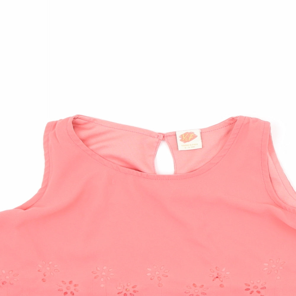 Young & Free Girls Pink   Basic Tank Size 8-9 Years