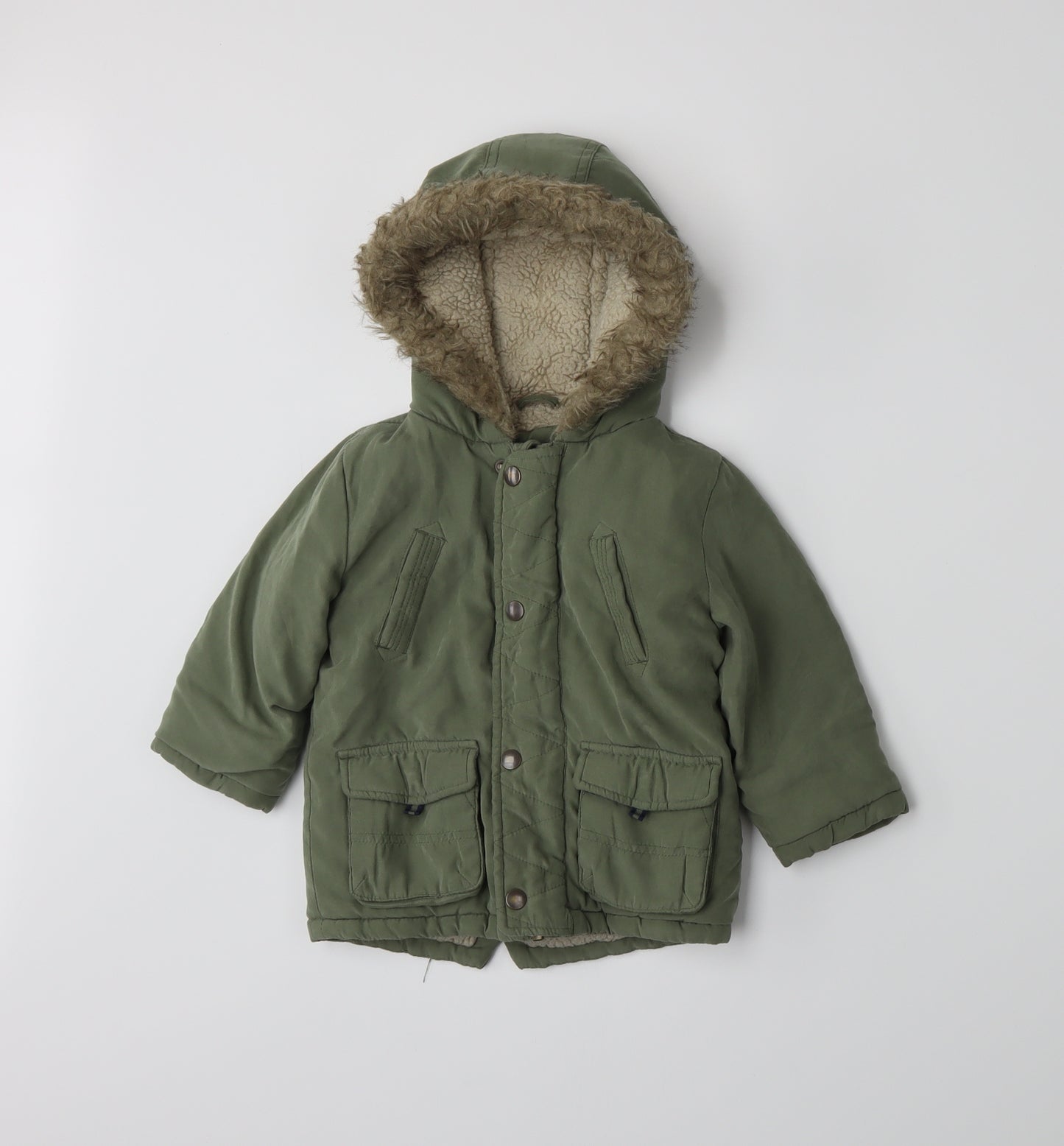 George Boys Green   Basic Coat Coat Size 12-18 Months