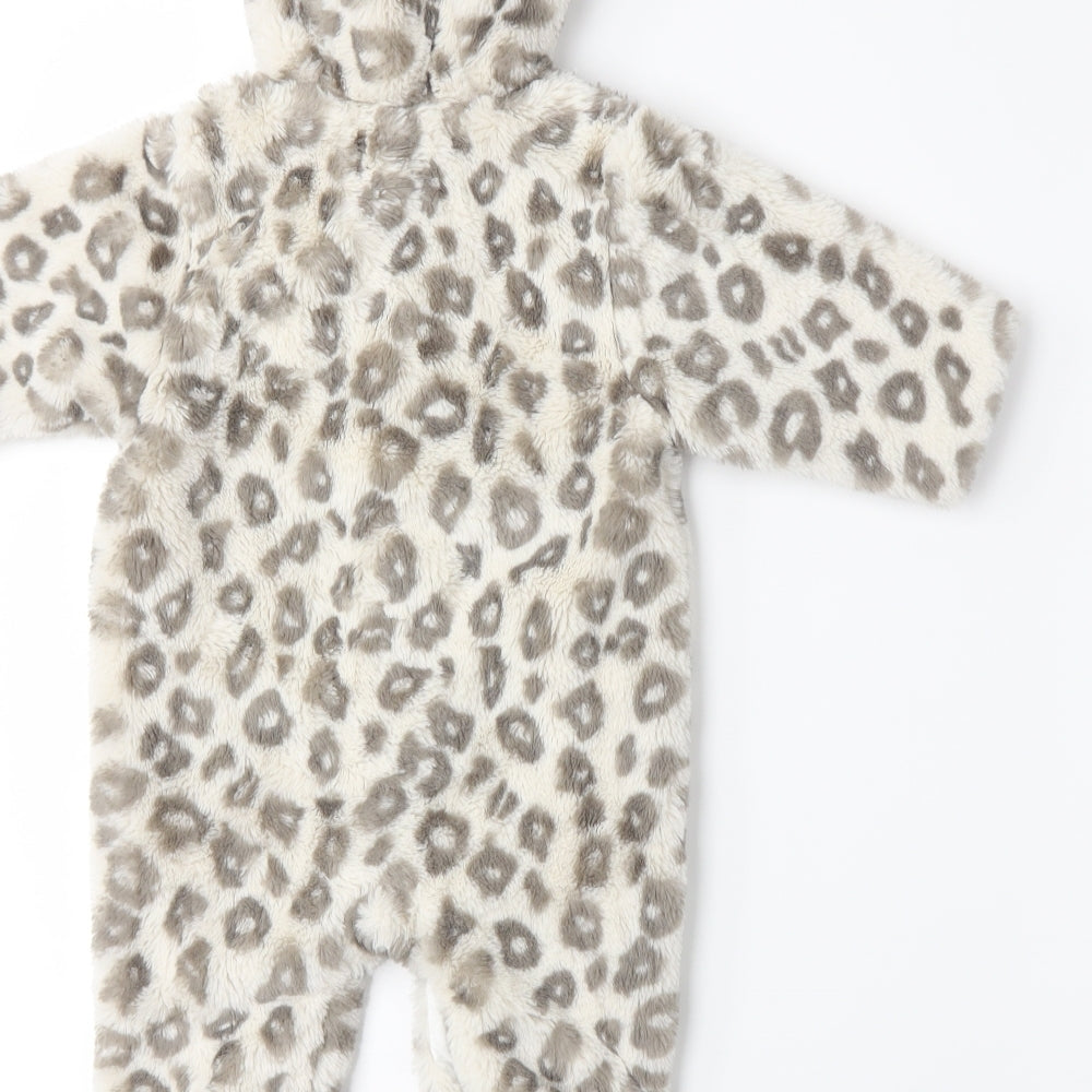 NEXT Girls Beige Animal Print  Babygrow One-Piece Size 3-6 Months