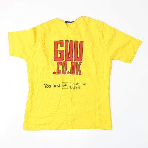 Hanes Womens Yellow   Basic T-Shirt Size L