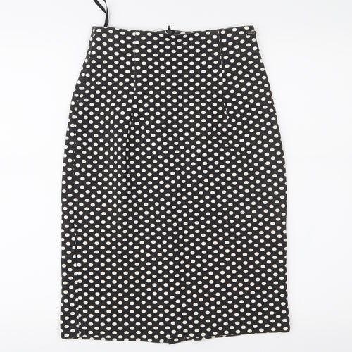 Pringle Womens Black Polka Dot  Straight & Pencil Skirt Size S