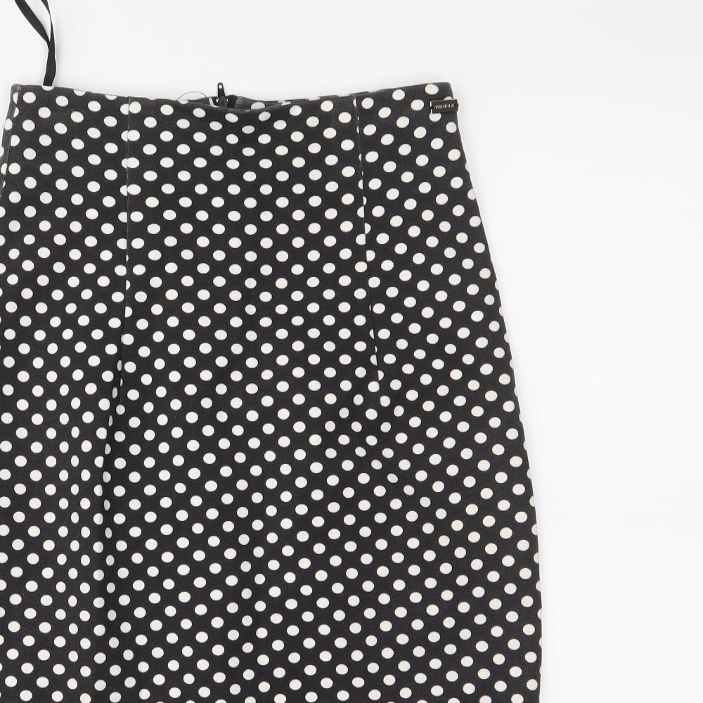 Pringle Womens Black Polka Dot  Straight & Pencil Skirt Size S