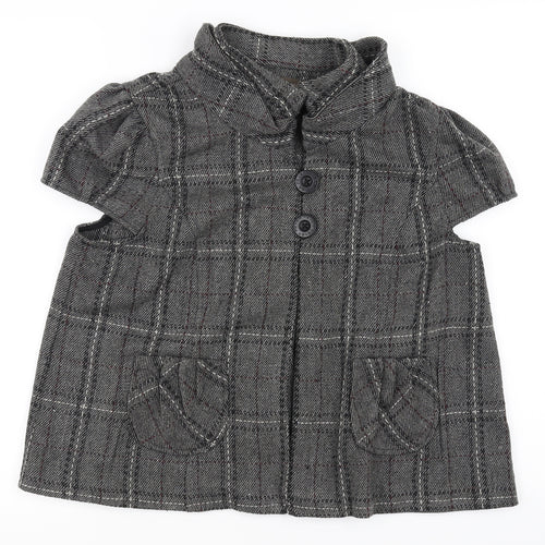 Fever Womens Grey Check  Basic Button-Up Size 12