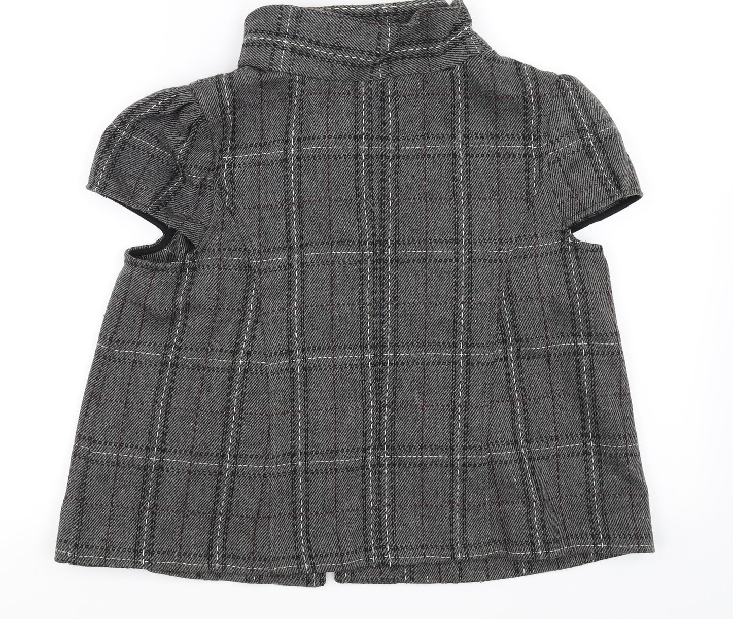 Fever Womens Grey Check  Basic Button-Up Size 12