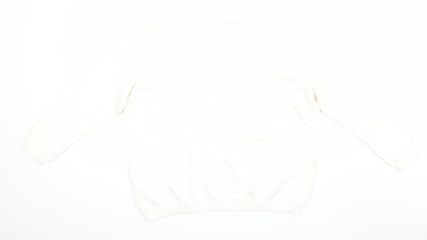 EWM Womens White   Pullover Jumper Size 22