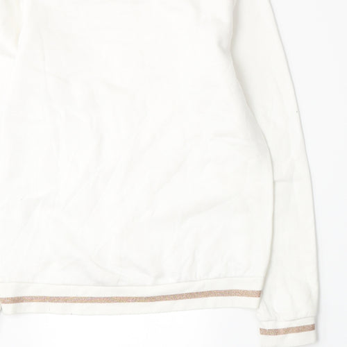H&M Girls White   Pullover Sweatshirt Size 10-11 Years