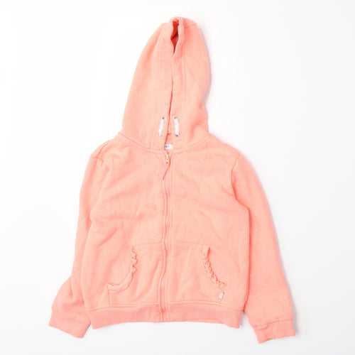 Primark Girls Orange  Jersey Full Zip Hoodie Size 5-6 Years