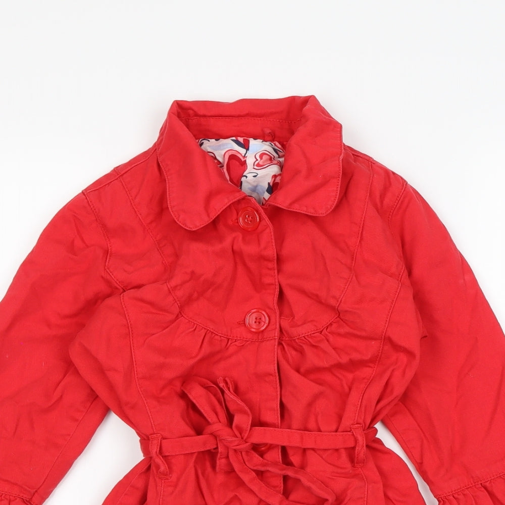 George  Girls Red   Basic Jacket Jacket Size 9-10 Years