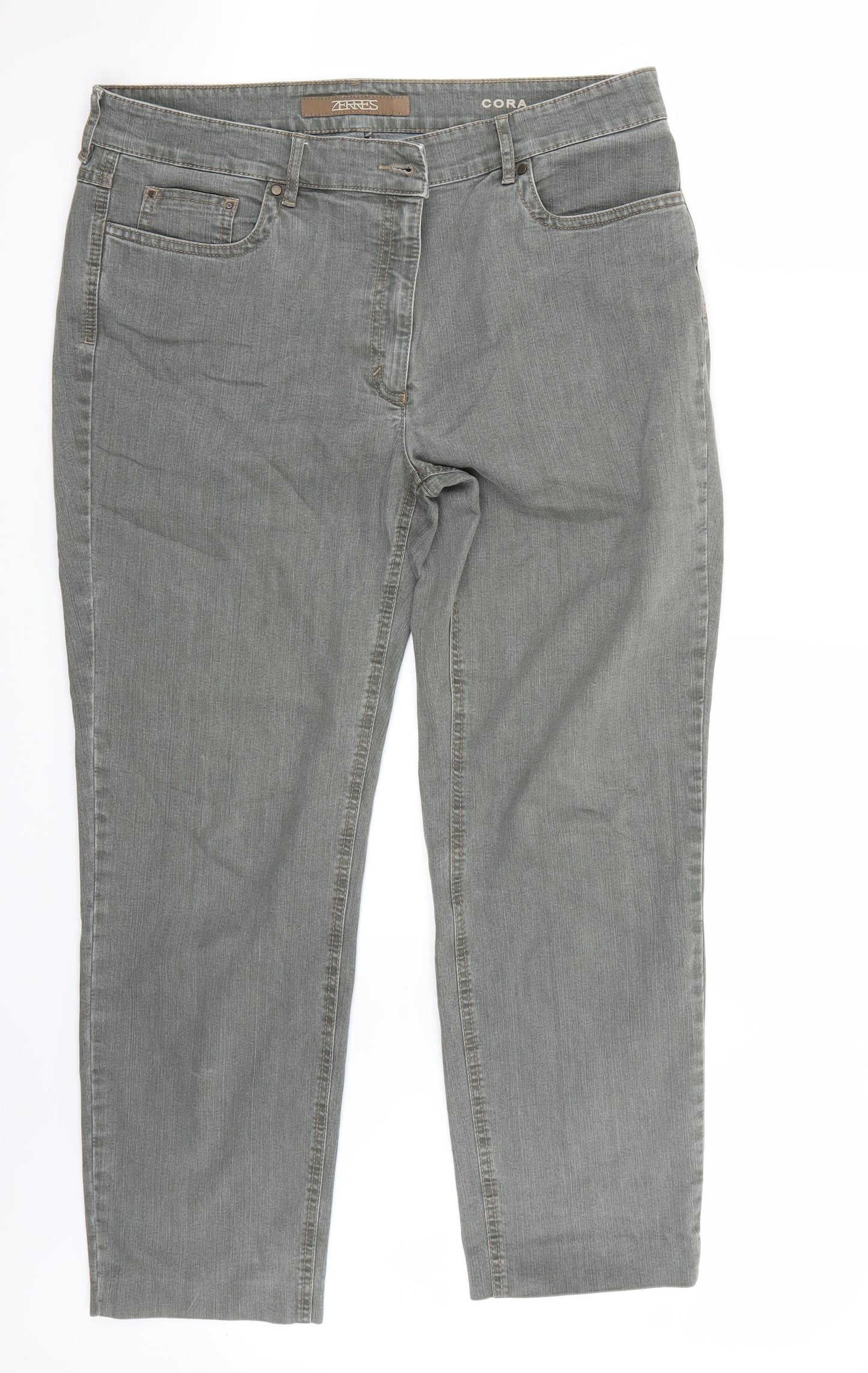 ZERRES Womens Grey   Straight Jeans Size 20 L26 in