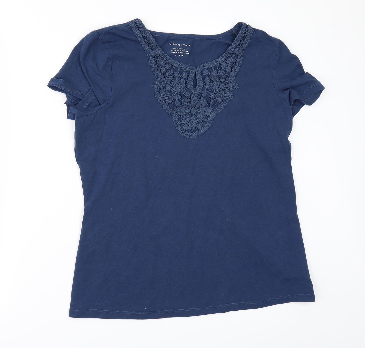 Charter Club Womens Blue   Basic T-Shirt Size M