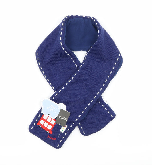 George Boys Blue Striped Knit Rectangle Scarf Scarf Size Regular