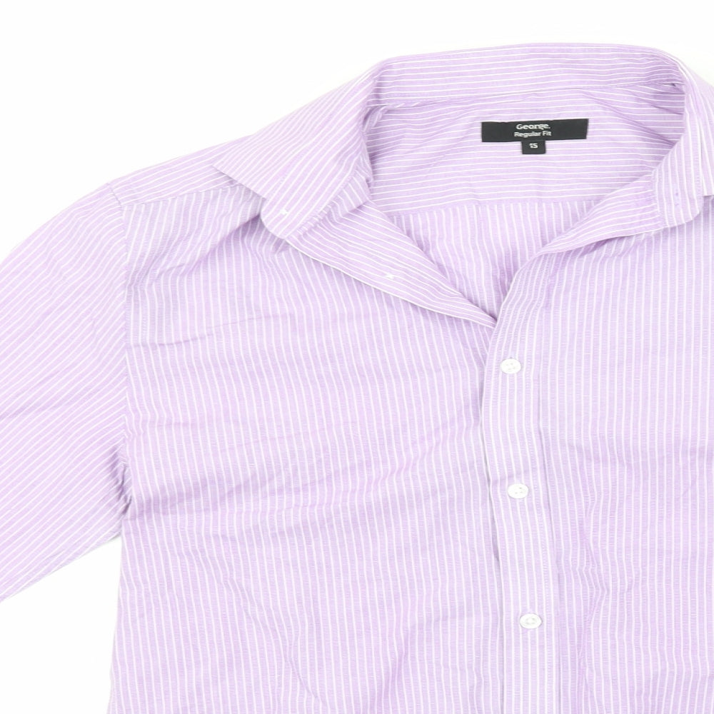 Marks and Spencer Mens Purple Striped   Dress Shirt Size 15.5