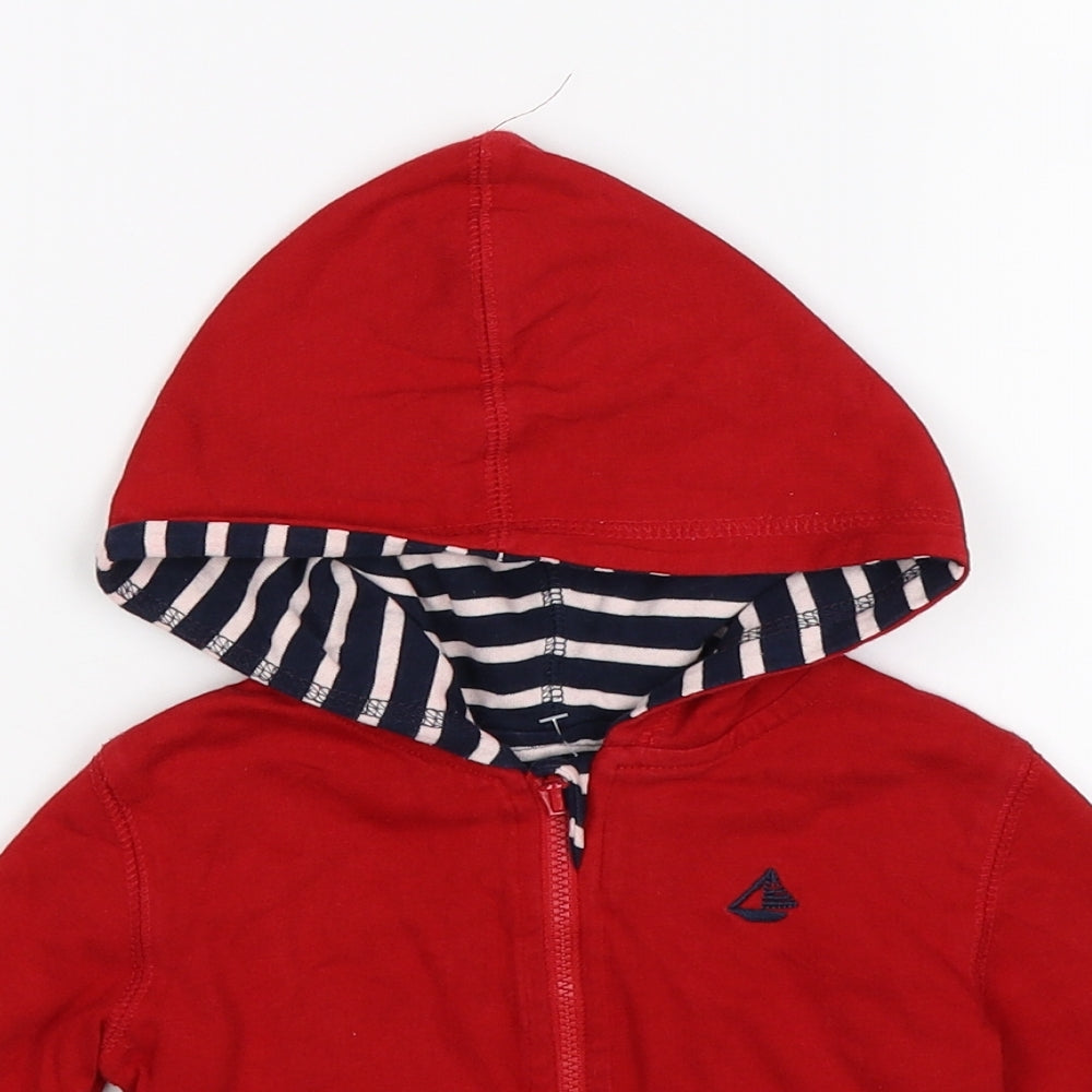 JoJo Maman B b Baby Red Jacket Size 12 18 Months REVERSIBLE