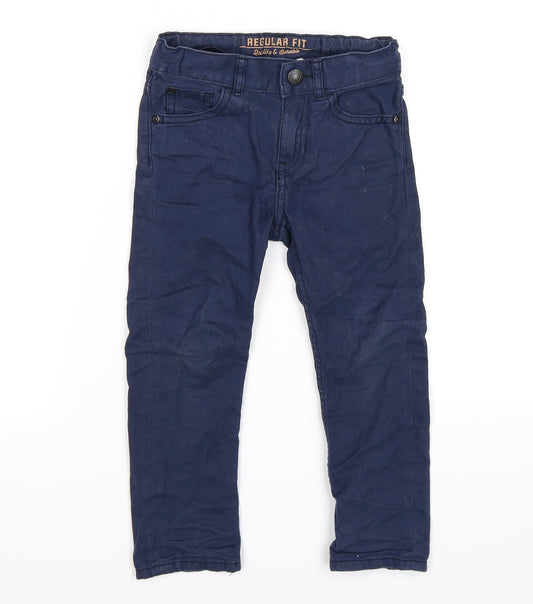 H&M Boys Blue  Velour Straight Jeans Size 2-3 Years