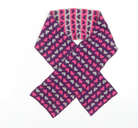 Preworn Girls Purple Geometric  Rectangle Scarf Scarves & Wraps One Size  - Love Hearts