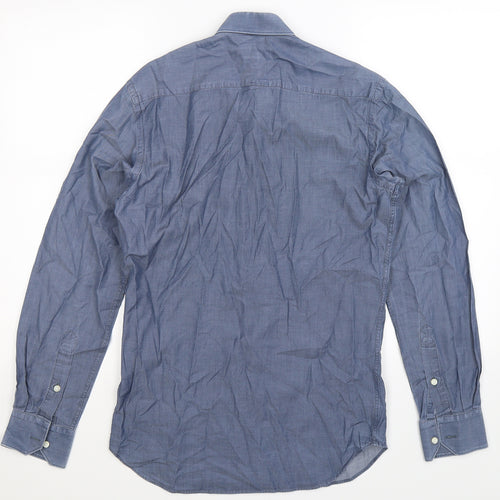 Alain Figaret Mens Blue    Dress Shirt Size 14.5