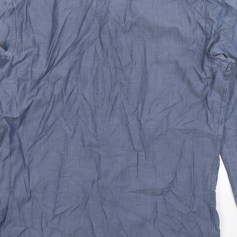 Alain Figaret Mens Blue    Dress Shirt Size 14.5