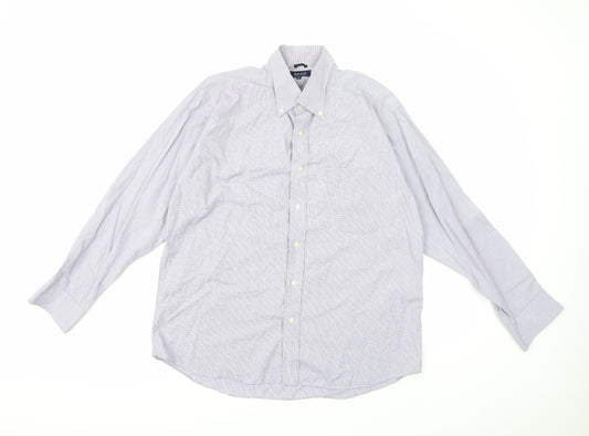 Reed Mens Blue Check   Dress Shirt Size XL