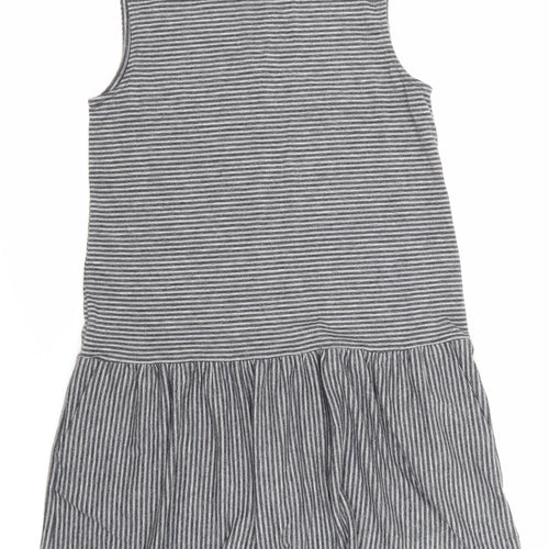 Artisan Womens Grey Striped  A-Line  Size M