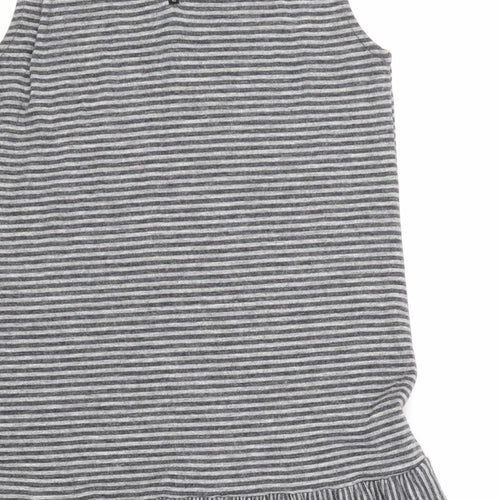 Artisan Womens Grey Striped  A-Line  Size M