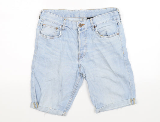 H&M Mens Blue  Denim Bermuda Shorts Size 28