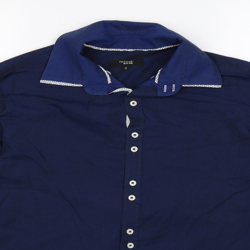 Thomas Nash Mens Blue    Dress Shirt Size S  - two-tone