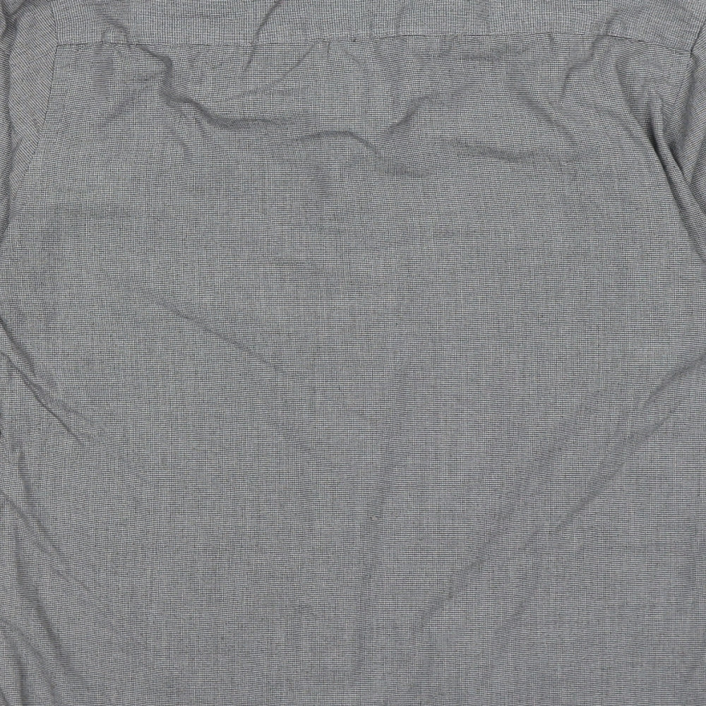 F&F Mens Grey Check   Dress Shirt Size 14.5  - tailored