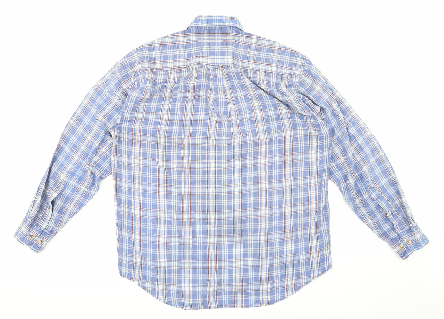 Antartex Mens Blue Check   Dress Shirt Size M