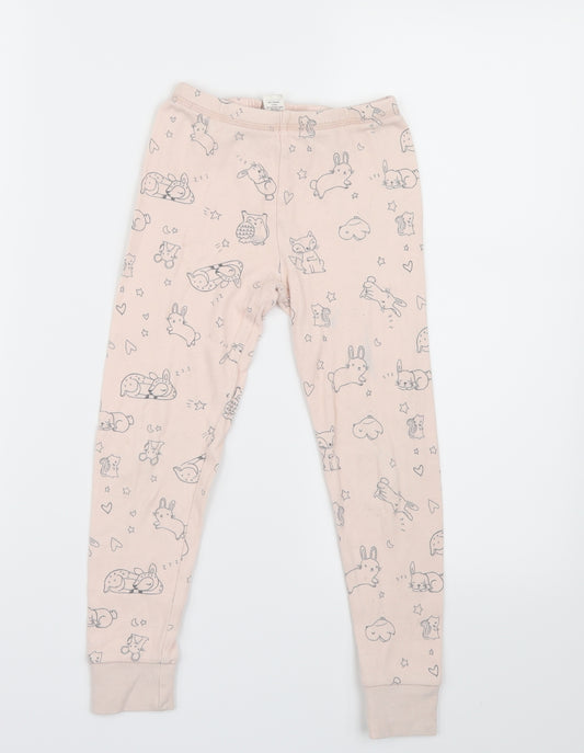 George Girls Pink Geometric  Top Pyjama Pants Size 5-6 Years  - Animals