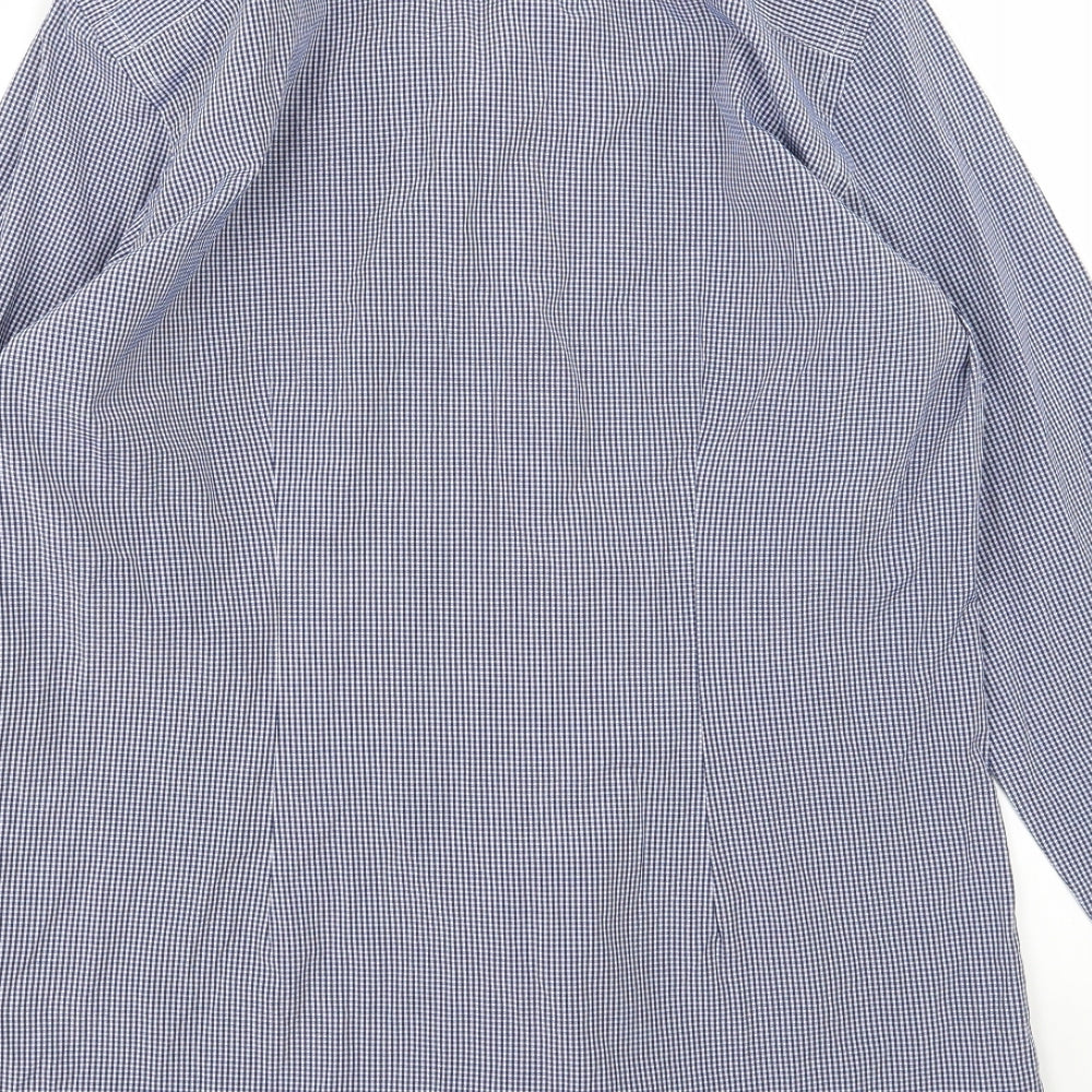 NEXT Mens Blue Striped Woven  Dress Shirt Size 15.5