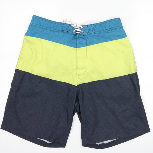 Matalan Mens Grey Striped  Sweat Shorts Size M - Swim wear