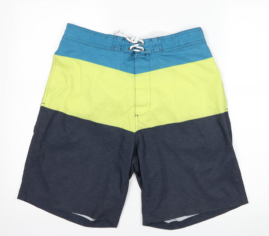 Matalan Mens Grey Striped  Sweat Shorts Size M - Swim wear