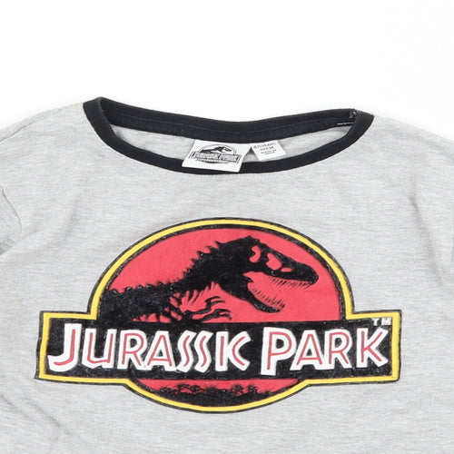 Primark Boys Grey Solid Jersey  Pyjama Top Size 4-5 Years  - Jurassic Park