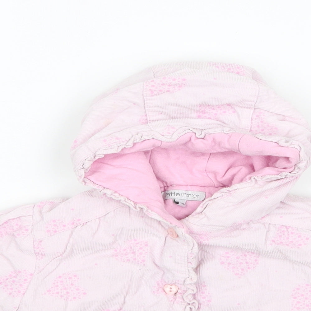 Pitter Patter Girls Pink   Jacket  Size 6-9 Months  - Love heart print