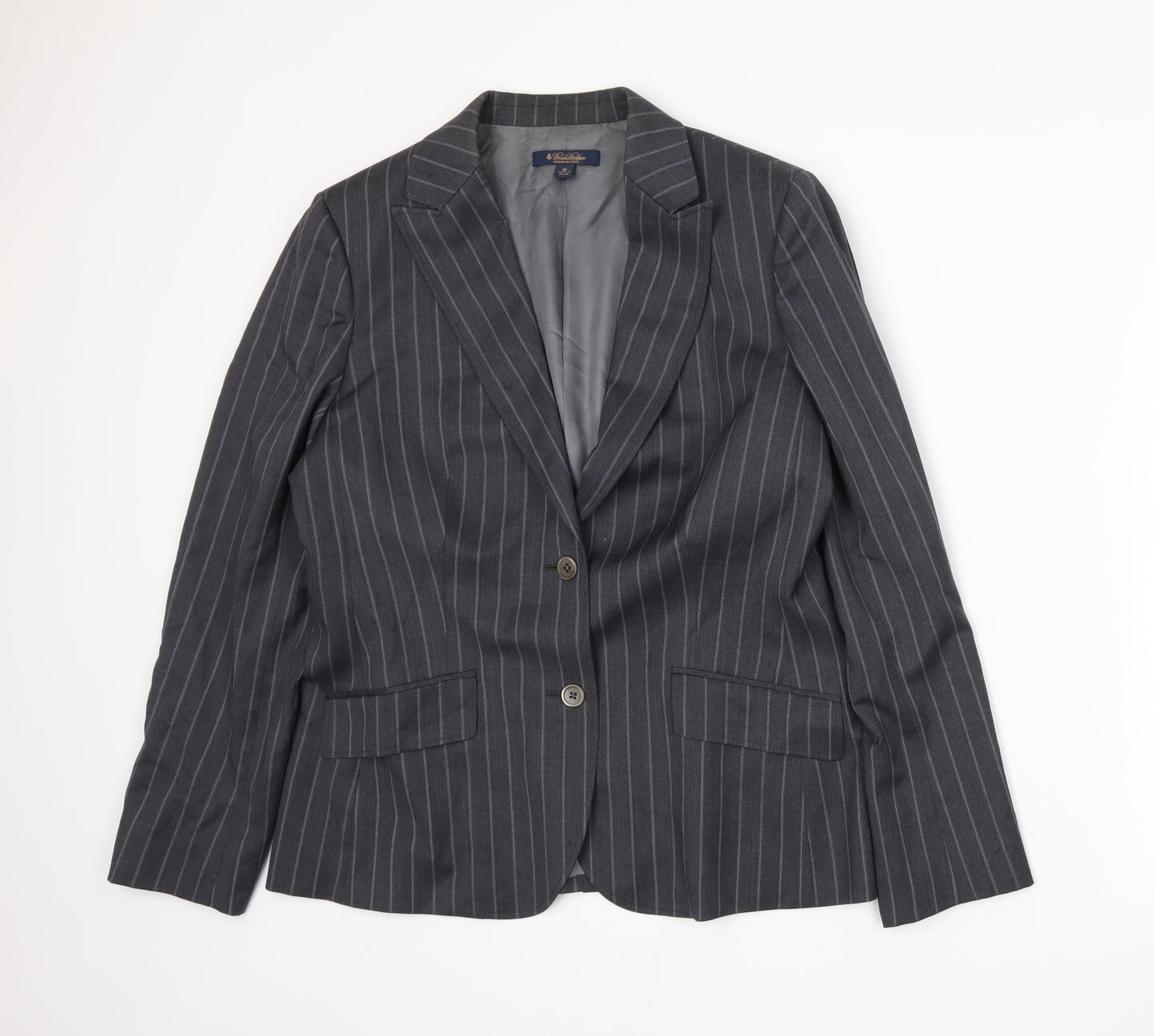 Brooks Brothers Womens Grey Paisley  Jacket Suit Jacket Size 12