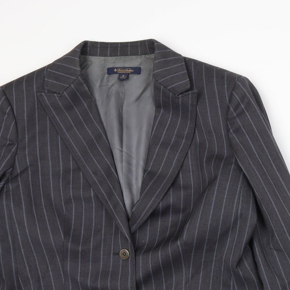 Brooks Brothers Womens Grey Paisley  Jacket Suit Jacket Size 12