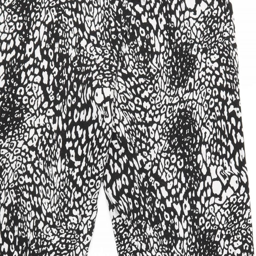 George Womens Black Animal Print  Harem Leggings Size 14 L27 in