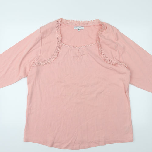 Tommy & Kate Womens Pink   Basic T-Shirt Size 22