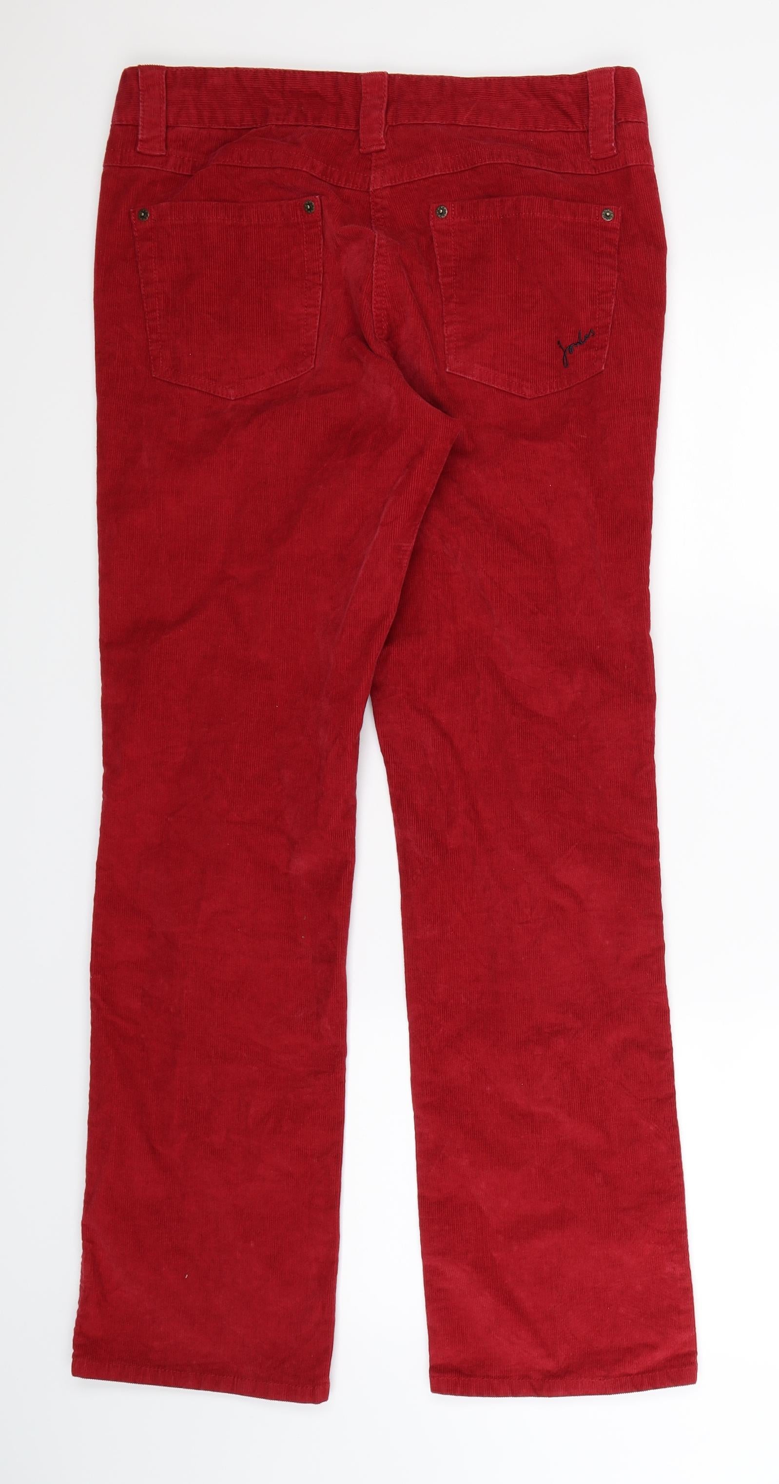 Red Corduroy Straight Leg Trousers - Cider