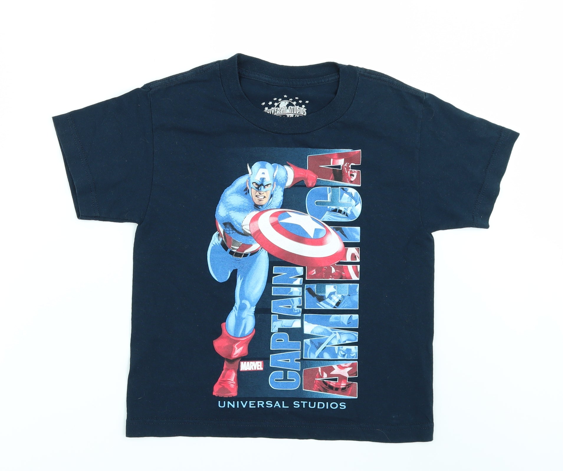 Universal Studios Boys Blue Basic T-Shirt Size XS - CAPTAIN AMERICA ...