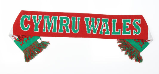 Preworn Mens Red   Rectangle Scarf Scarf One Size  - Cymru Wales