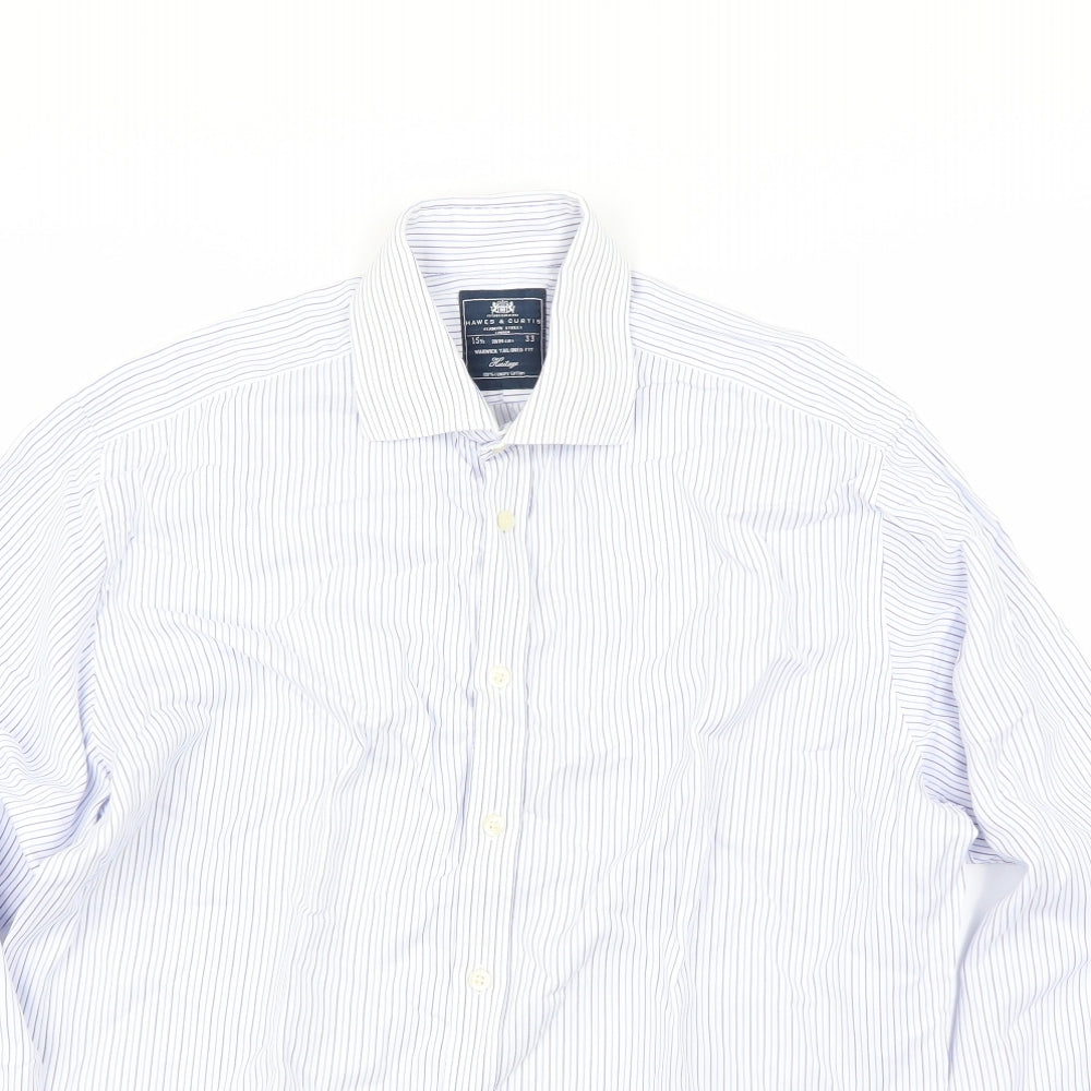 Hawes & Curtis Mens Blue Striped   Button-Up Size 34