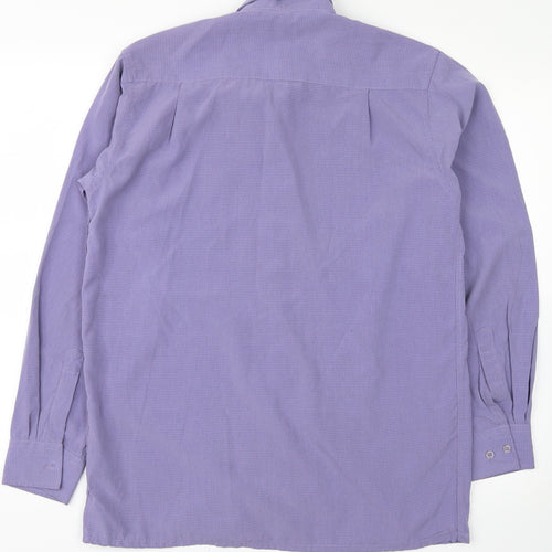 Eisenegger Mens Purple Check   Dress Shirt Size S