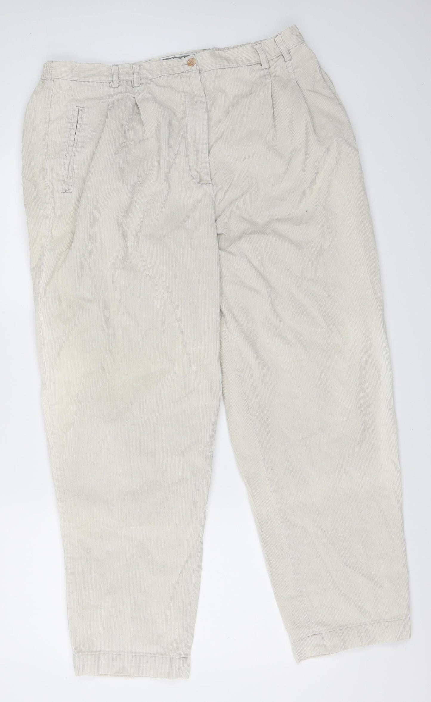 Dressbarn Womens Ivory  Corduroy Straight Jeans Size 20 L28 in