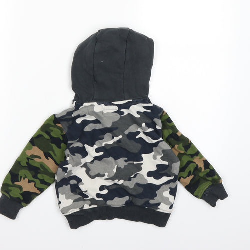 NEXT Boys Multicoloured Camouflage Jersey Pullover Hoodie Size 2-3 Years