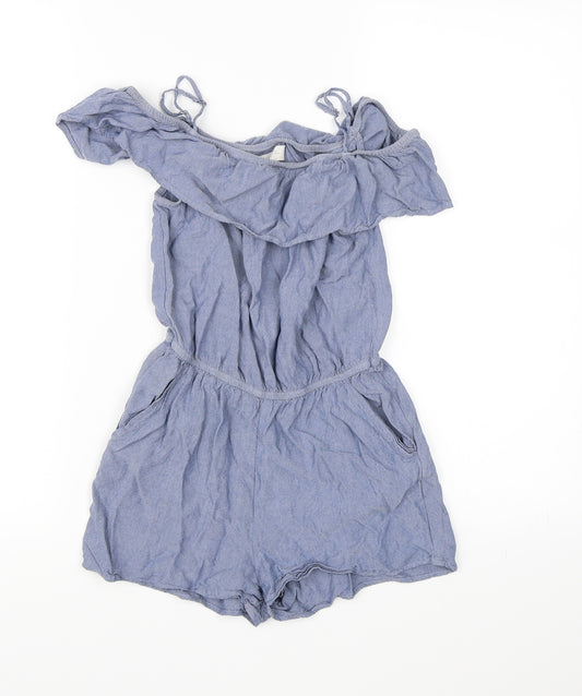 H&M Girls Blue   Playsuit One-Piece Size 11 Years