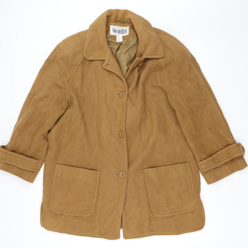 ANNE WEYBURN Womens Beige   Overcoat Coat Size 16