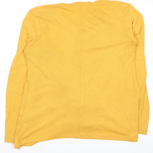 ANNE WEYBURN Womens Yellow   Cardigan Jumper Size 6