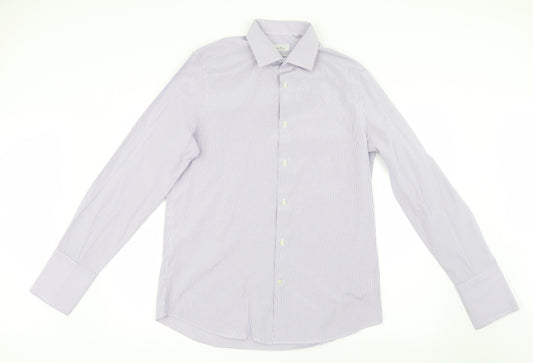 NEXT Mens Purple Striped   Dress Shirt Size 16